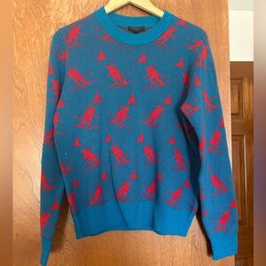 Blue and Red Patterned Women’s Sweater